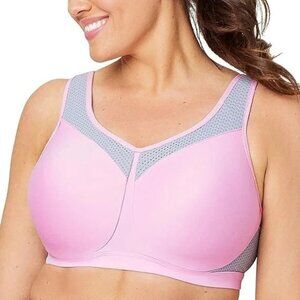 Pink and Gray Women's Sports Bra